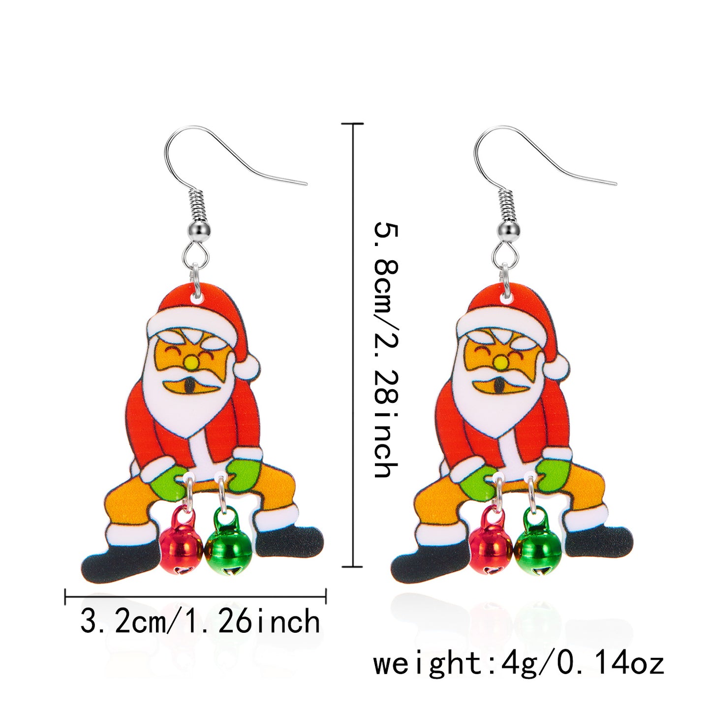 High-grade Christmas Santa Claus Tree Bell Earrings