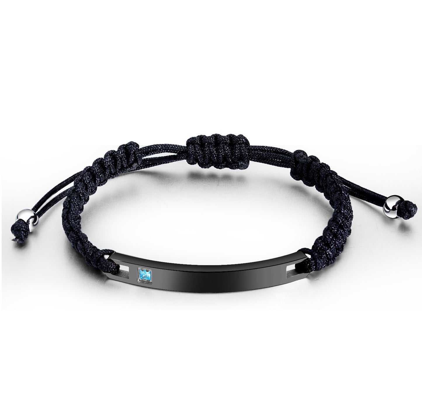 Trendy Curved Titanium Steel Couple Personalized Glossy Lettering Bracelets