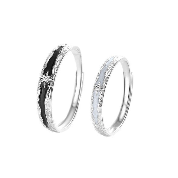 Little Star Couple Sterling Sier Korean Rings