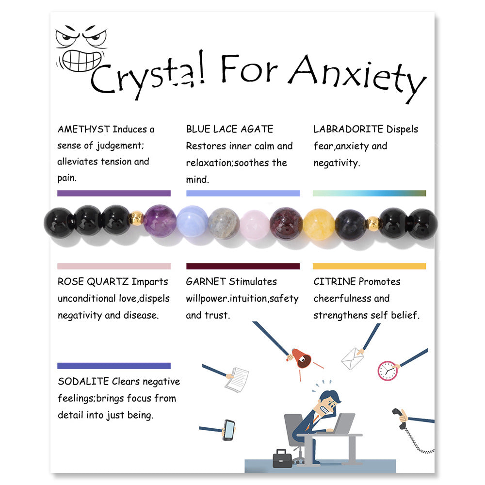 Natural Stone Colorful Beads Elastic String Bracelets