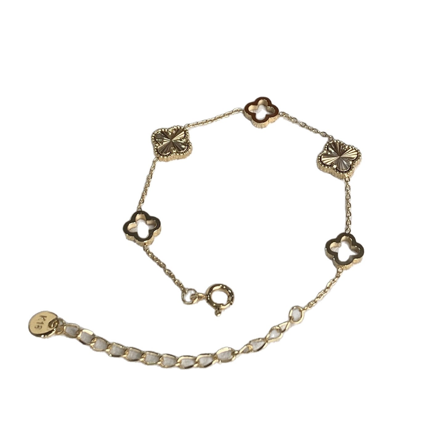 Si Lin Four-leaf Clover Titanium Steel Gold Good-looking High-grade Color Bracelets