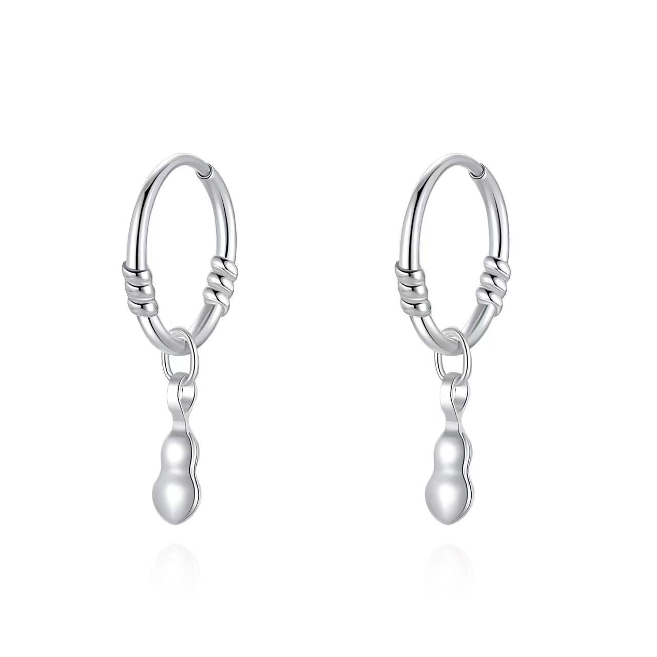 Sier Zircon Temperamental Minority Simple Pure Light Earrings