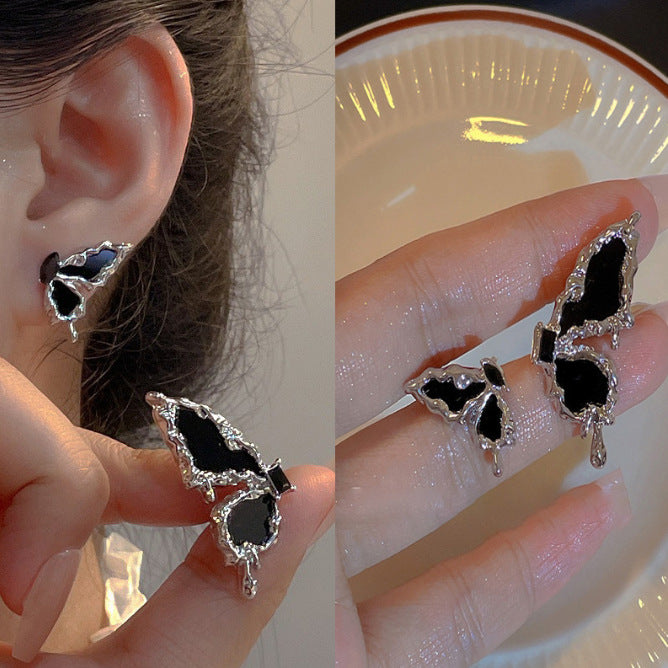 Sier Needle Asymmetric Butterfly Niche Temperament Rings