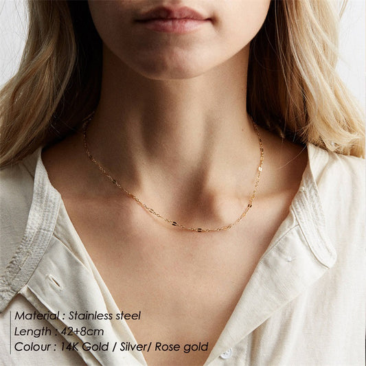 Women's Stainless Steel Simple Niche Clavicle Chain Necklaces