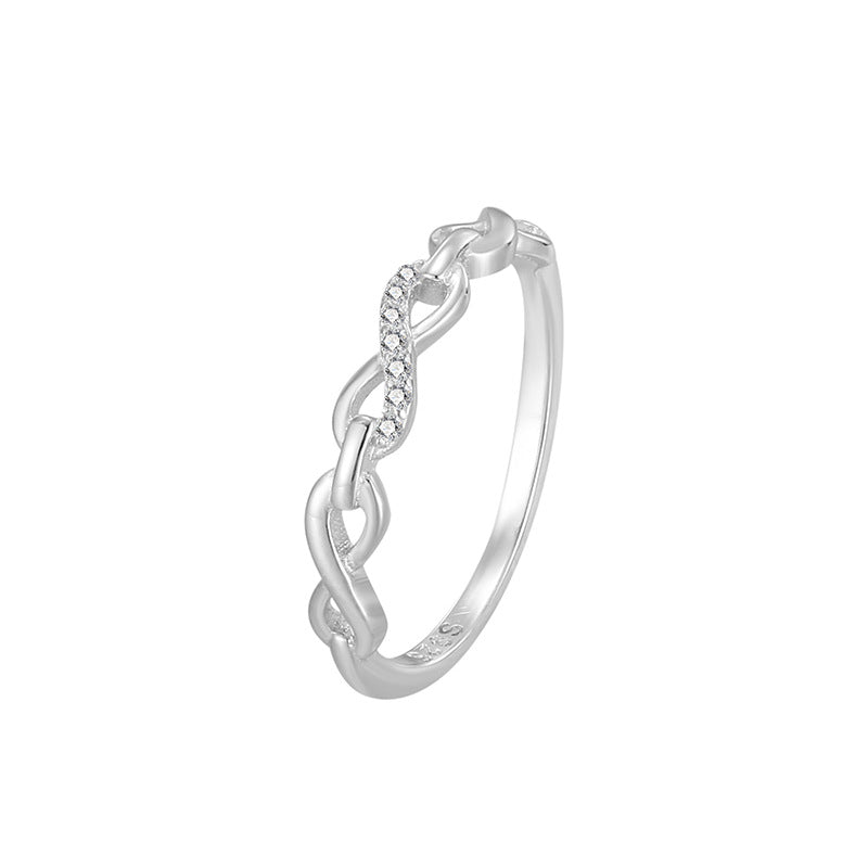 Women's Personalized Small Fresh Micro Inlaid Simple Rings