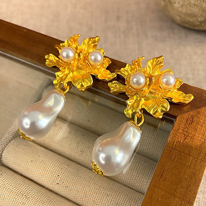 Oil Oval Geometric French Retro Special Earrings