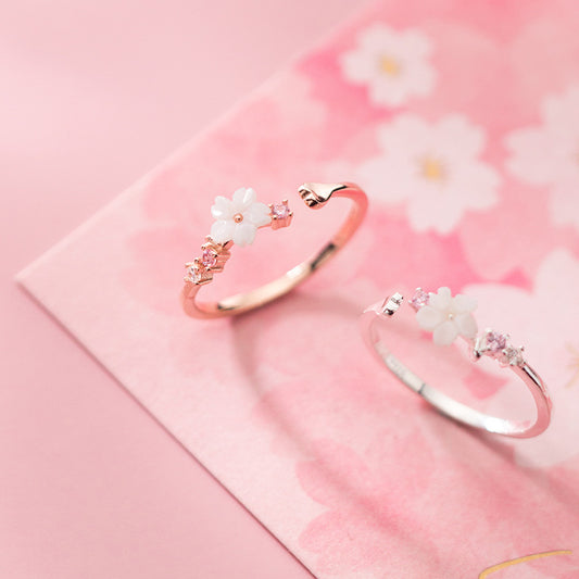 Women's Sier Korean Fashion Sweet Exquisite Bells Rings