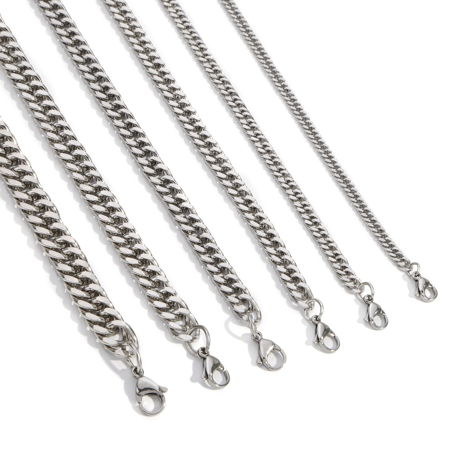 Men's Woven Buckle Four-sided Grinding Titanium Wide Cuban Link Necklaces