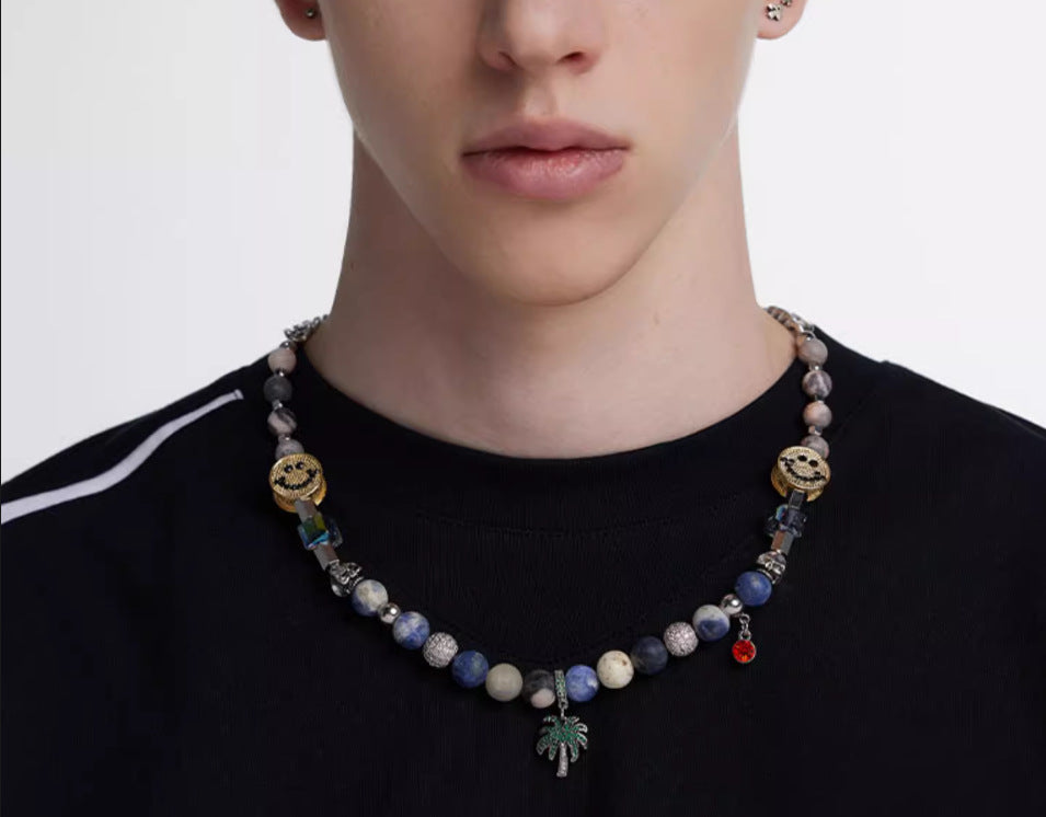 Women's & Men's Design Smiley Face Turquoise Coconut Cactus Fashion Necklaces