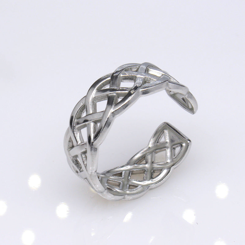 Women's & Men's Open Stainless Steel Type Adjustable Geometric Rings