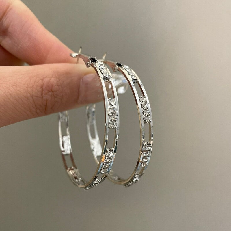 Personality Big Hoop Female Sier Personalized Eardrops Fashion Classy Rings