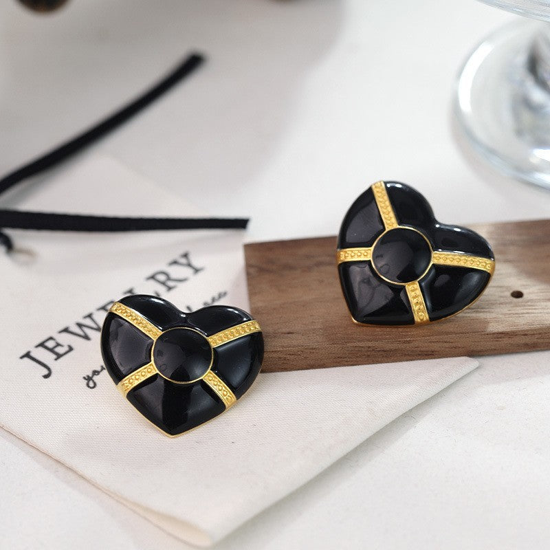 Style Vintage Court Dripping Oil Flower Earrings