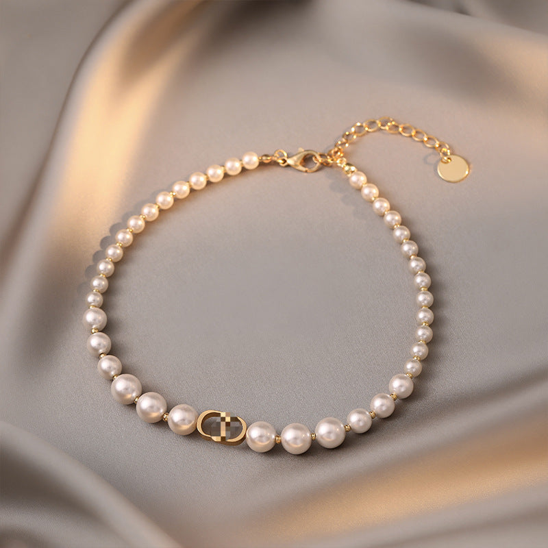 Pearl Female Light Luxury Minority Advanced Design Sense Necklaces