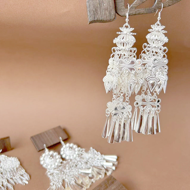 Ethnic Style Peacock Retro Ear Hook Earrings