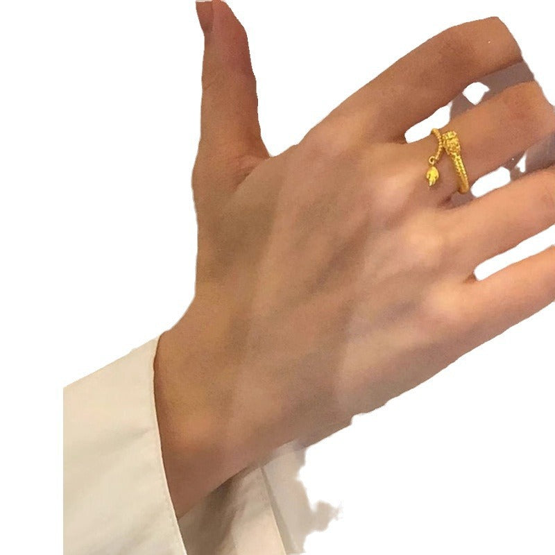 Magical Dragon Waving Its Tail Sier-plated Rings