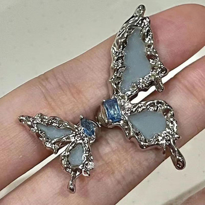 Sier Needle Asymmetric Butterfly Niche Temperament Rings