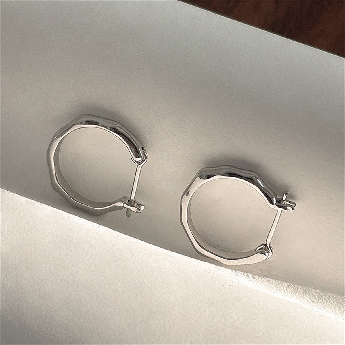 Women's Sier Needle Regular Simple Straight Ear Design High-grade Earrings