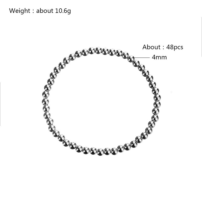 Men's Simple Fashion Steel Ball Material Elastic Bracelets