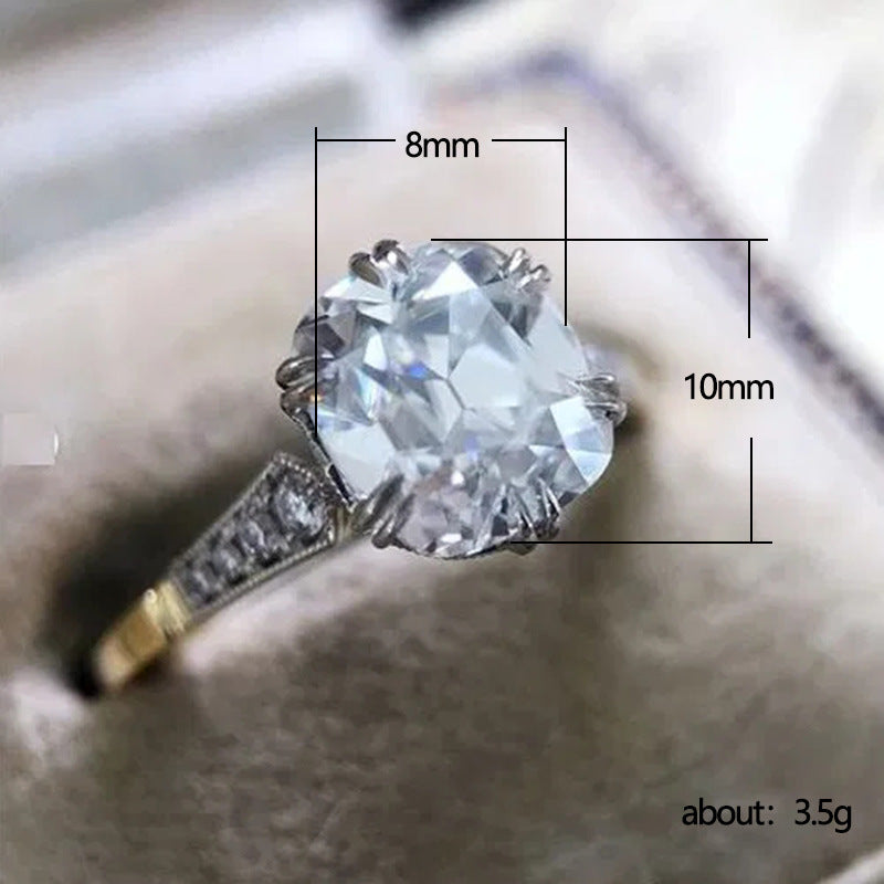 Women's Shi Copper Plating Two-color Zircon Fashion Rings