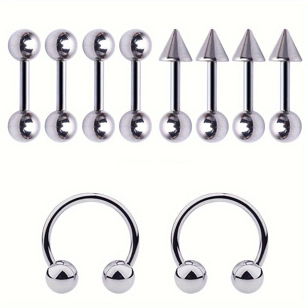 Nail Round Ball Pointed Cone Straight Rod Nose Horseshoe Piercing Rings