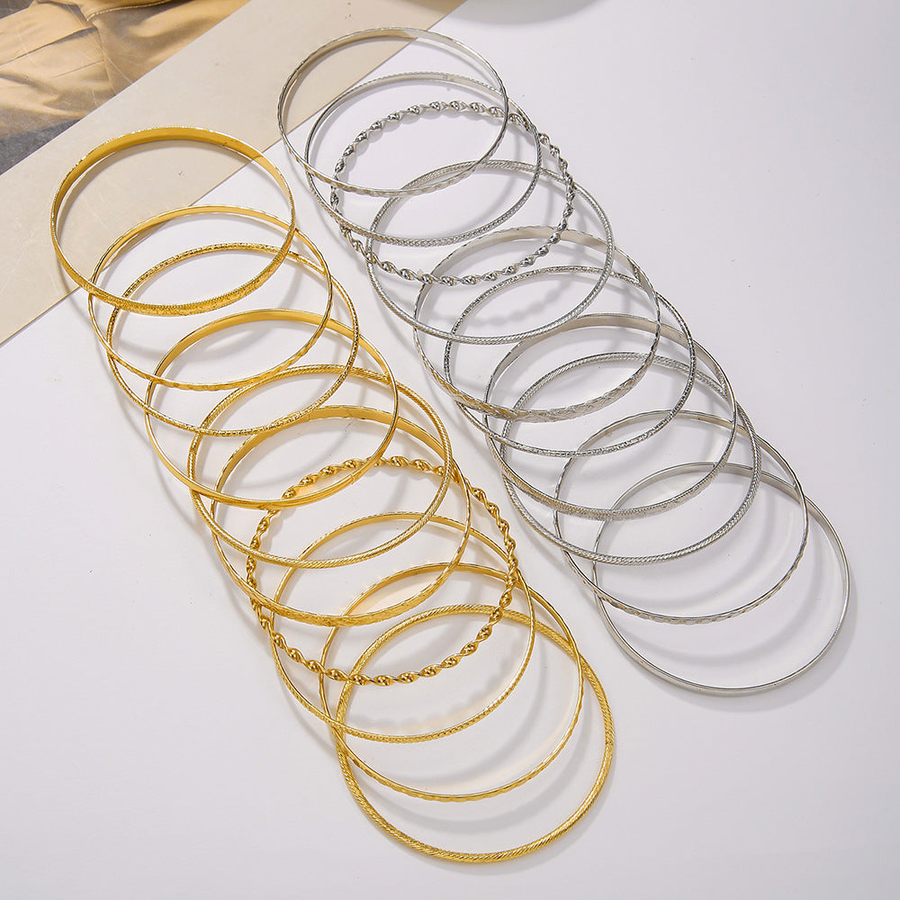 Women's Style Copper Bead Gold-plated Metal Mix Match Bracelets