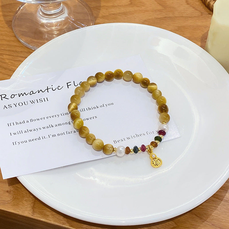 Gold Tiger Stone Light Luxury Minority Fat Bracelets