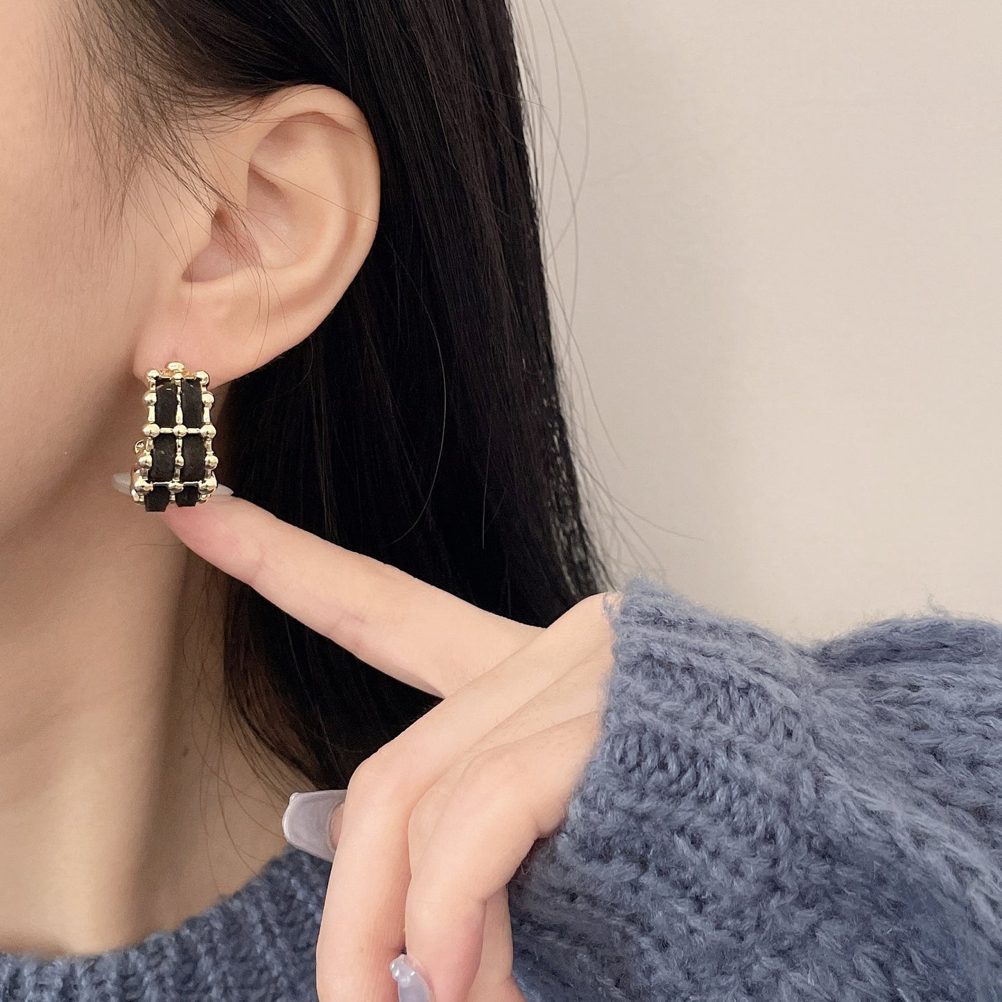 Needle Retro Style Woven Shaped Elegant Earrings