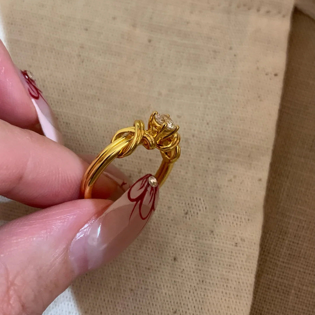 Exquisite Line Fashion Unique Design High Sense Ring