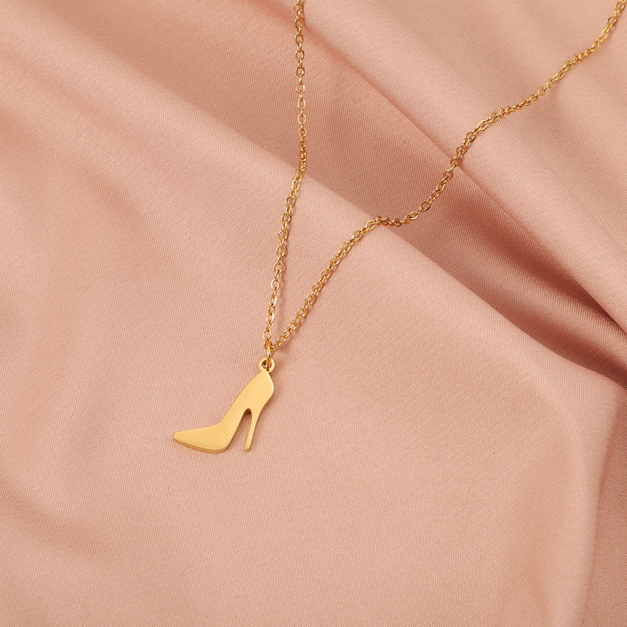 Creative High Heels Finishing Polish Stainless Steel Small Necklaces