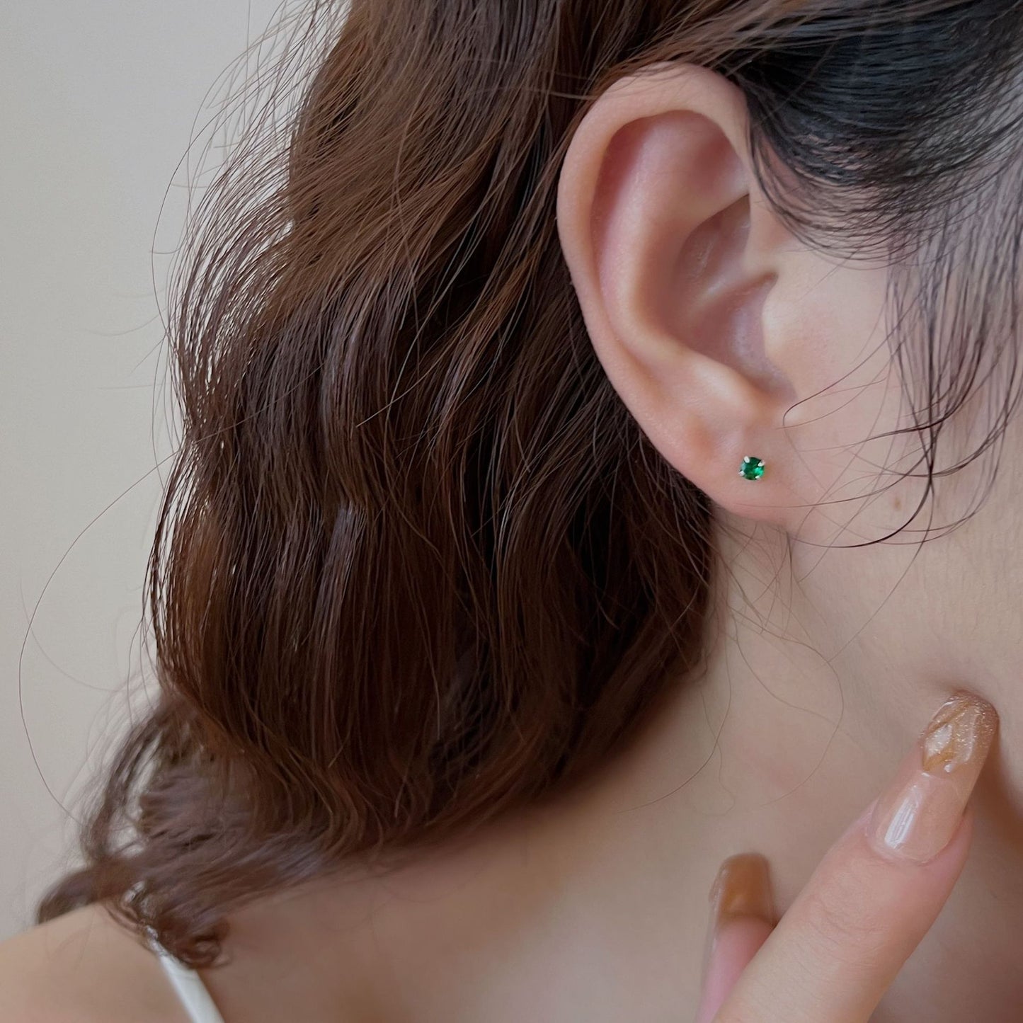 Women's Mini Small Summer Simple Color Rhinestone Earrings