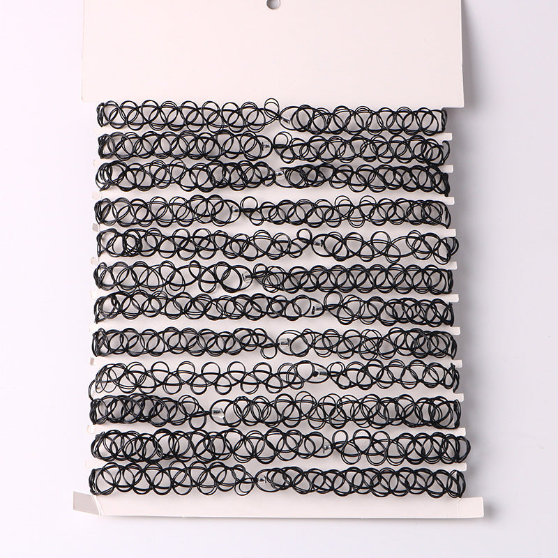 Simple Transparent Weave Vintage Hollow Imitation Tattoo Necklaces