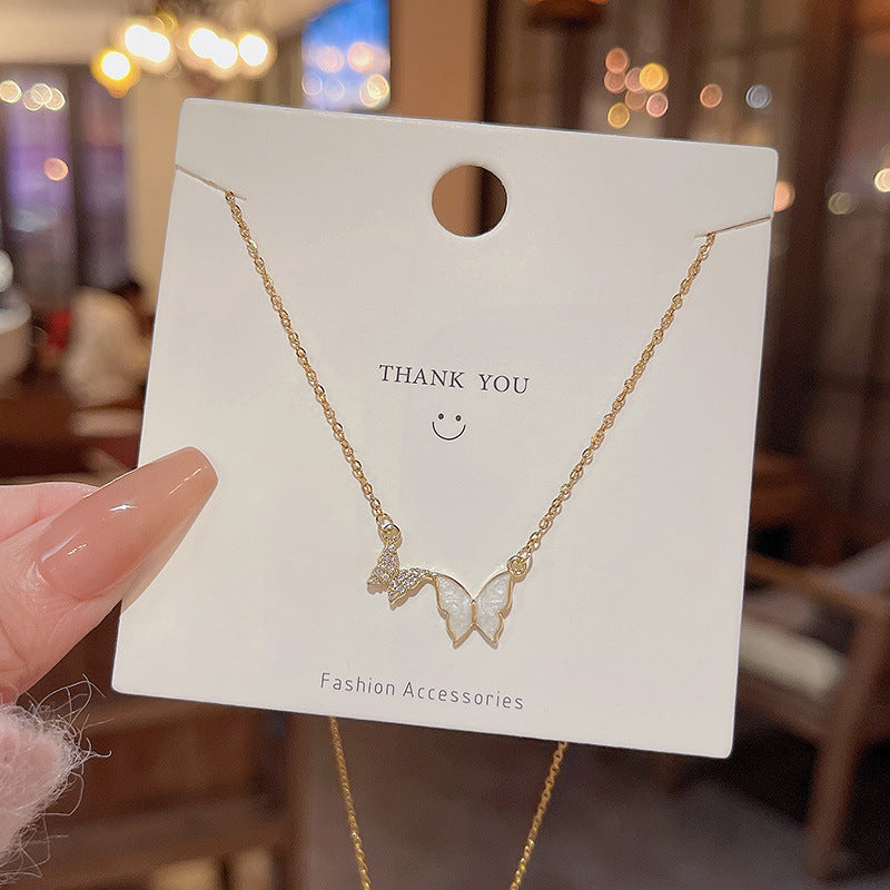 Trendy Titanium Steel Pearl Hot Style Long Sweater Chain Necklace