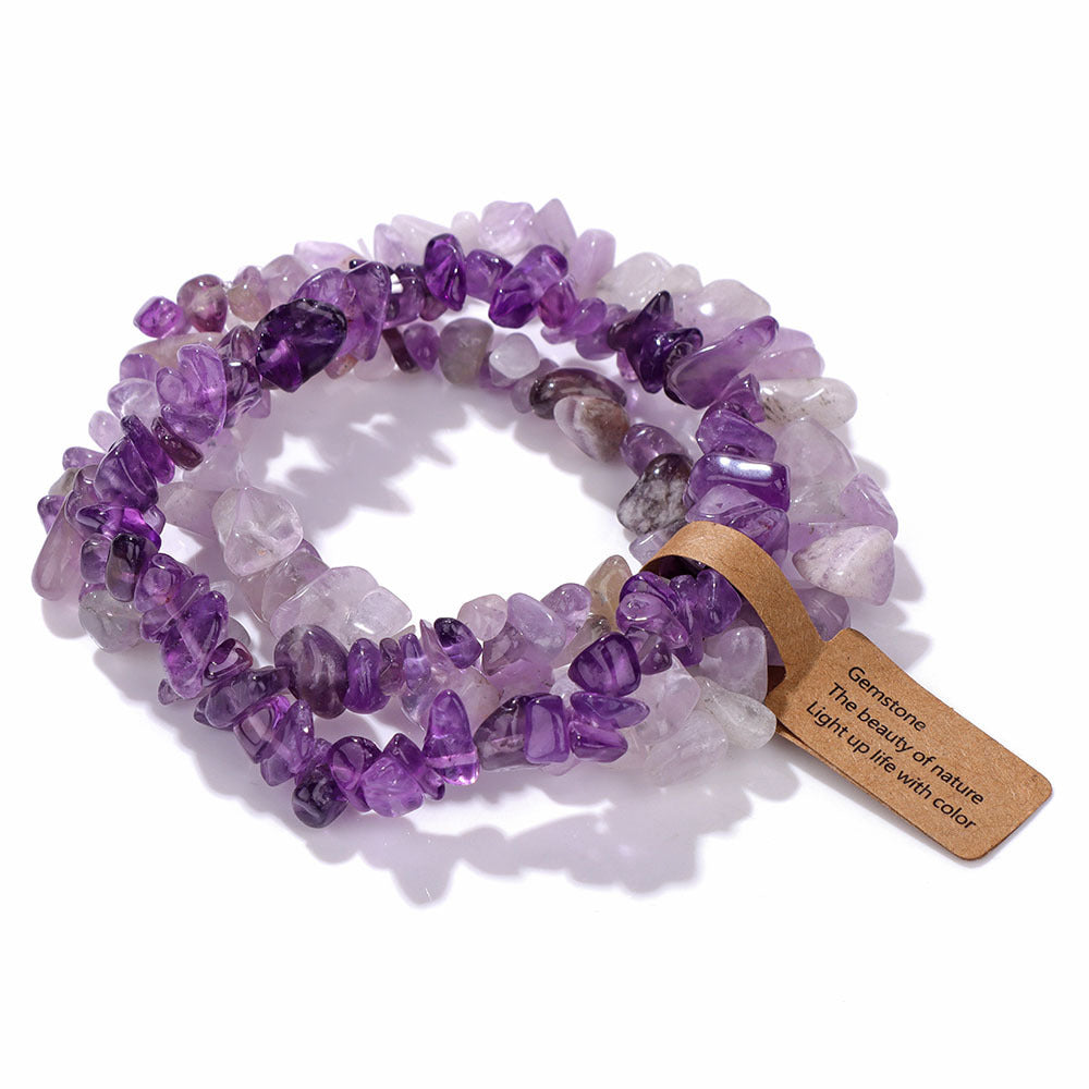 Women's & Men's Gravel Beads Three-piece Kraft Paper Tag Bracelets