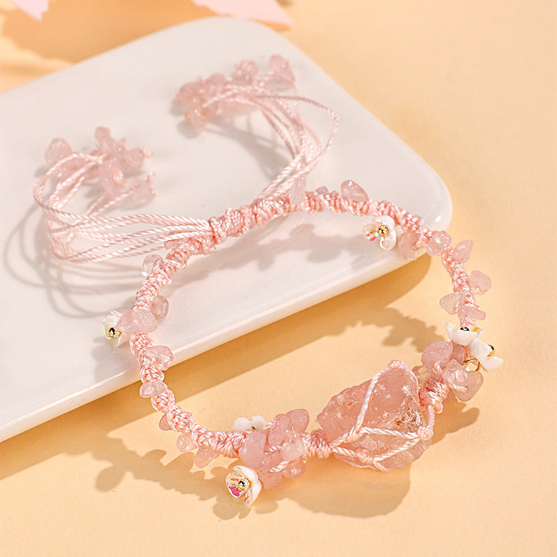 Flower Female Niche High Sense Hand Woven Rope Bracelets