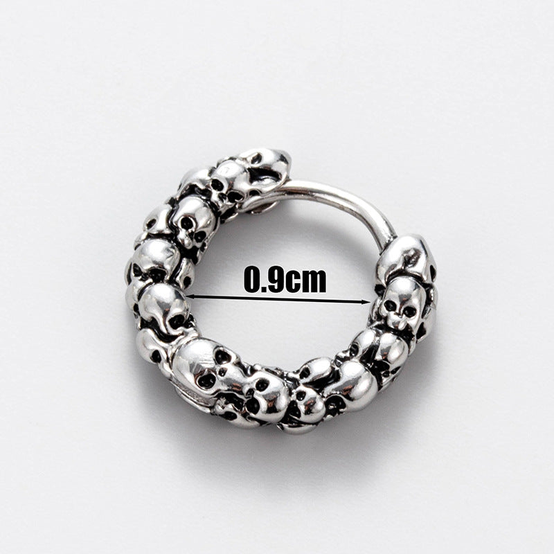 Men's Stainless Steel Casting Skull Totem Trendy Retro Earrings