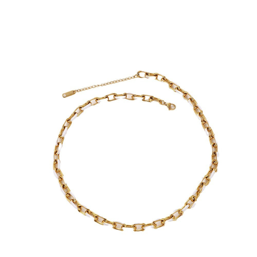Dripping Two-piece Titanium Steel Thick Straps Jewelry Set