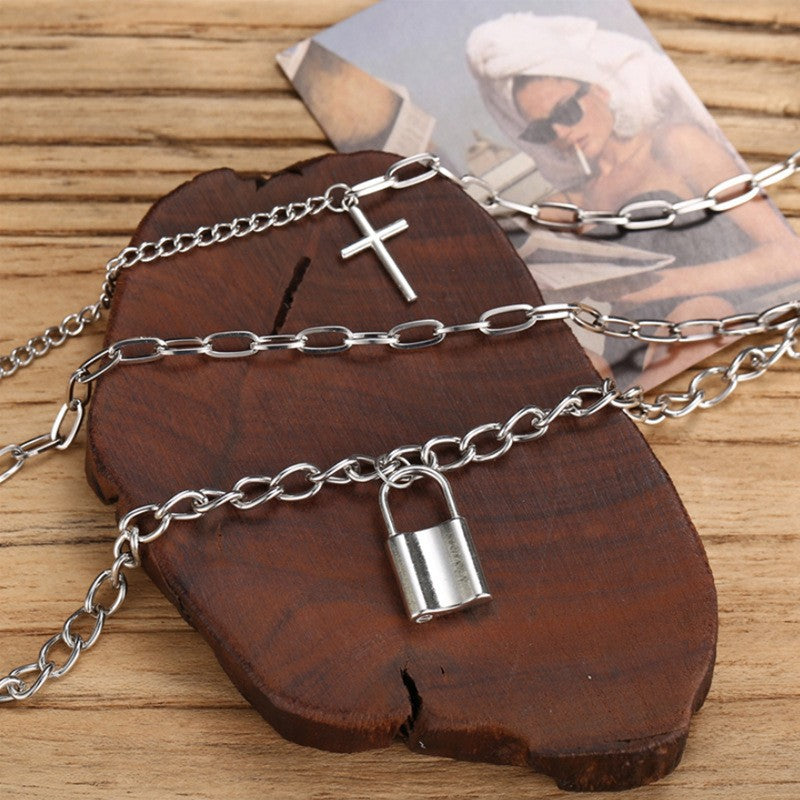 Hip Hop Cross Street Sweater Chain Necklaces