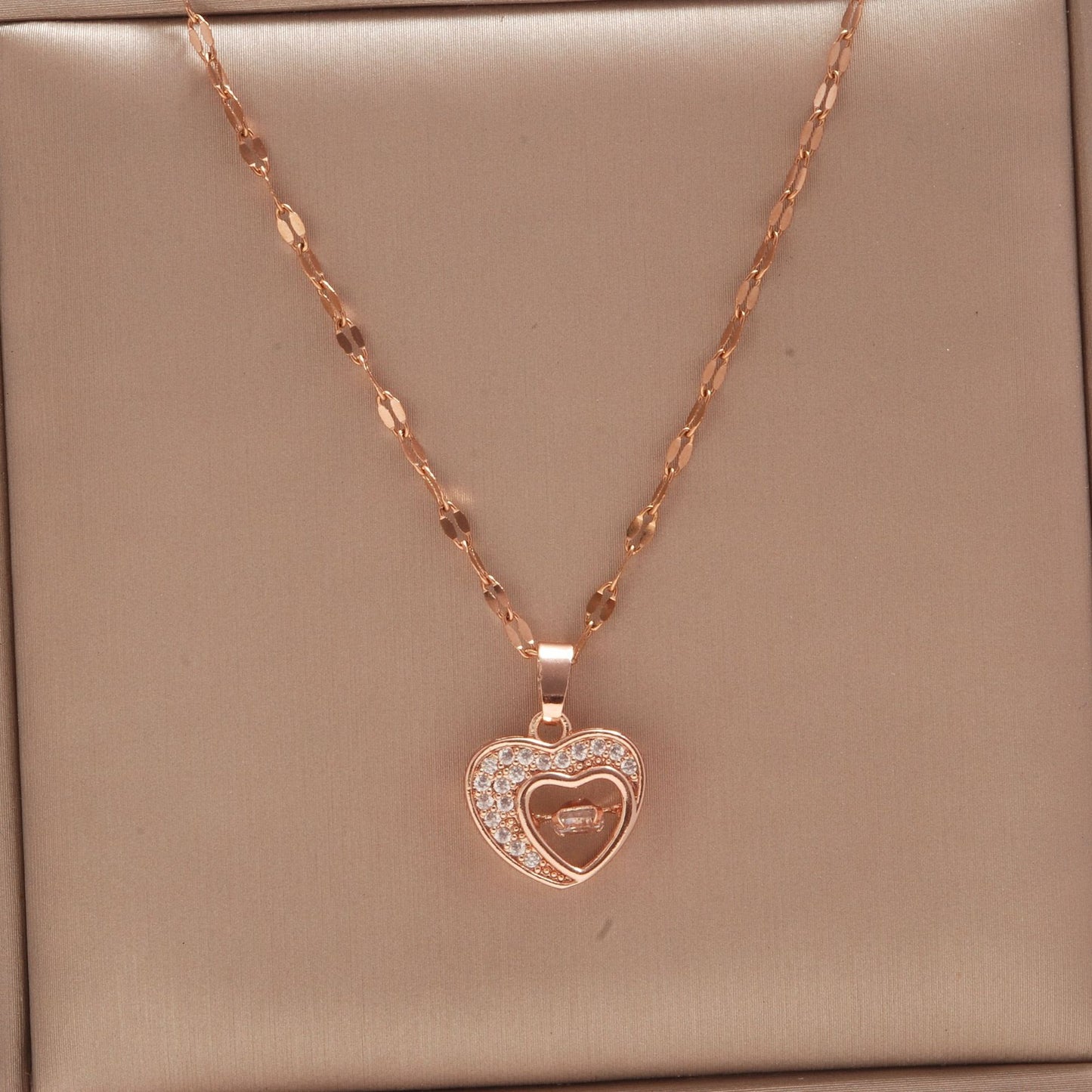 Women's Rose Gold Key Fu Lock Opal Korean Simple Fashion Necklaces