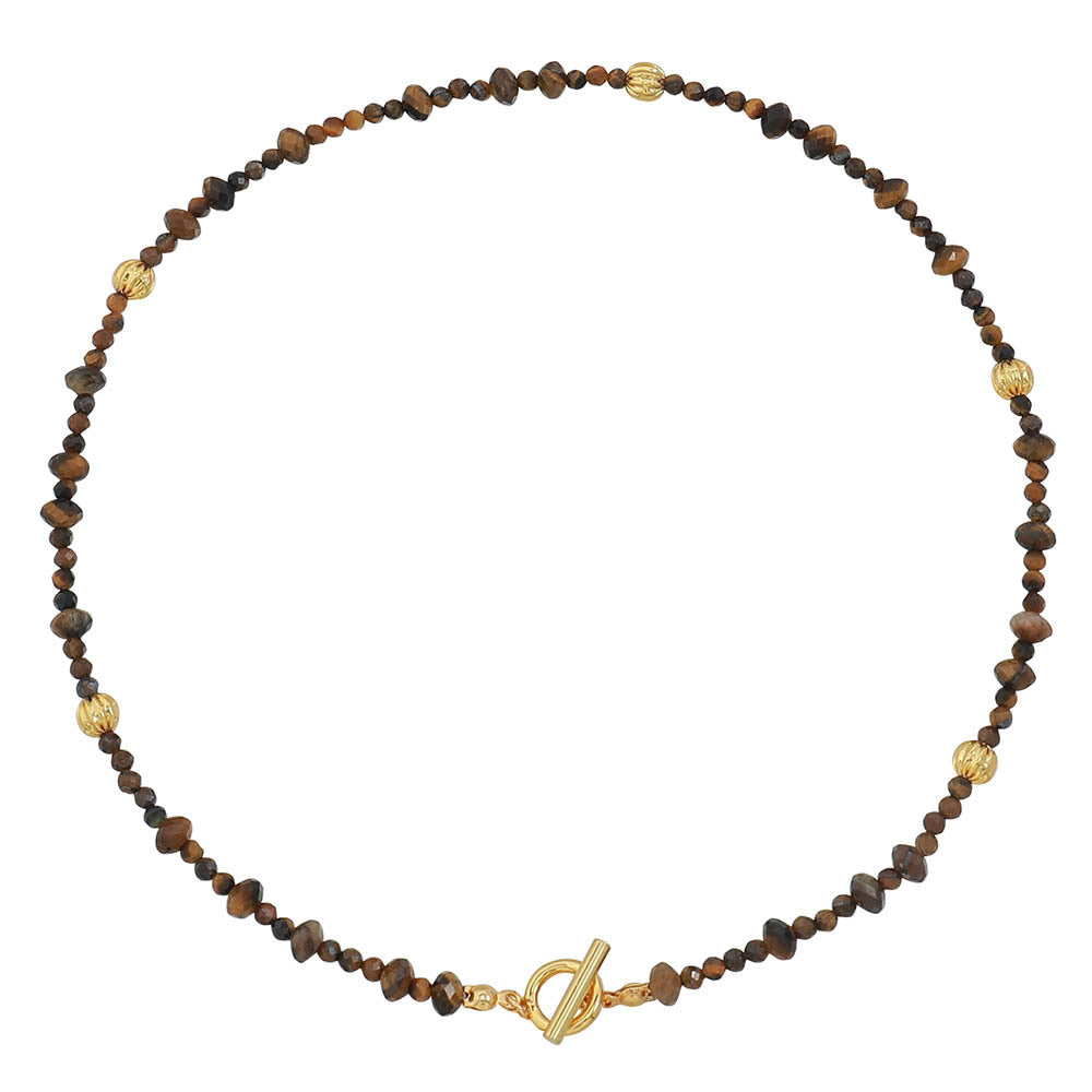 Natural Tigereye Irregular Beaded Accessories Niche Retro Clavicle Necklaces