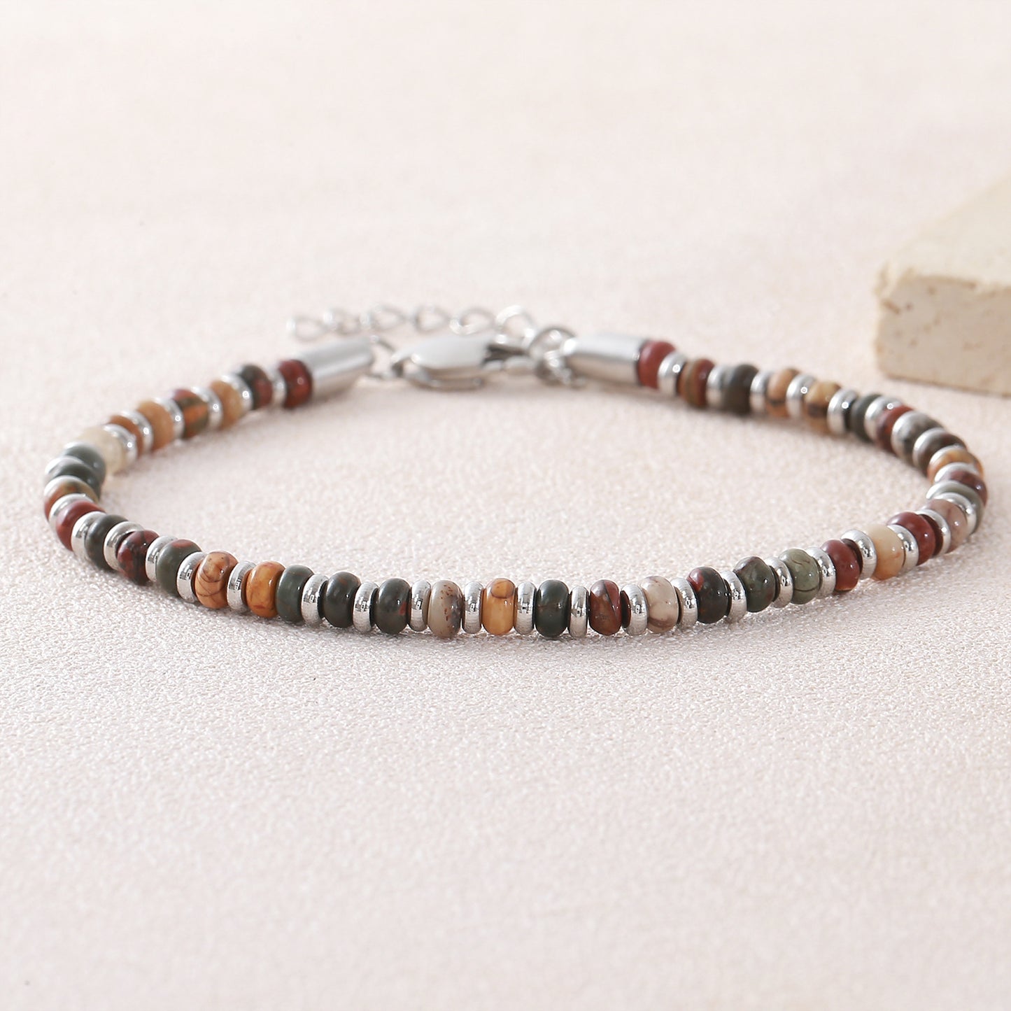 Stone African Pine Blue Pattern Red Turquoise Beaded Boho Fashion Bracelets