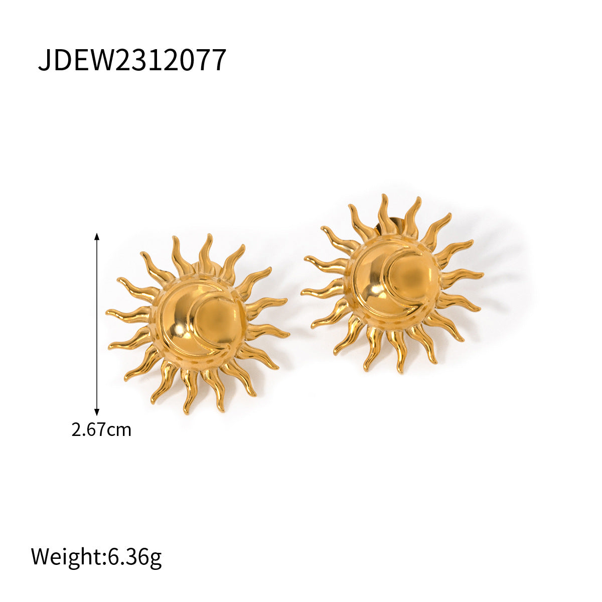 Style Personality Gold Stainless Steel Inlaid Earrings