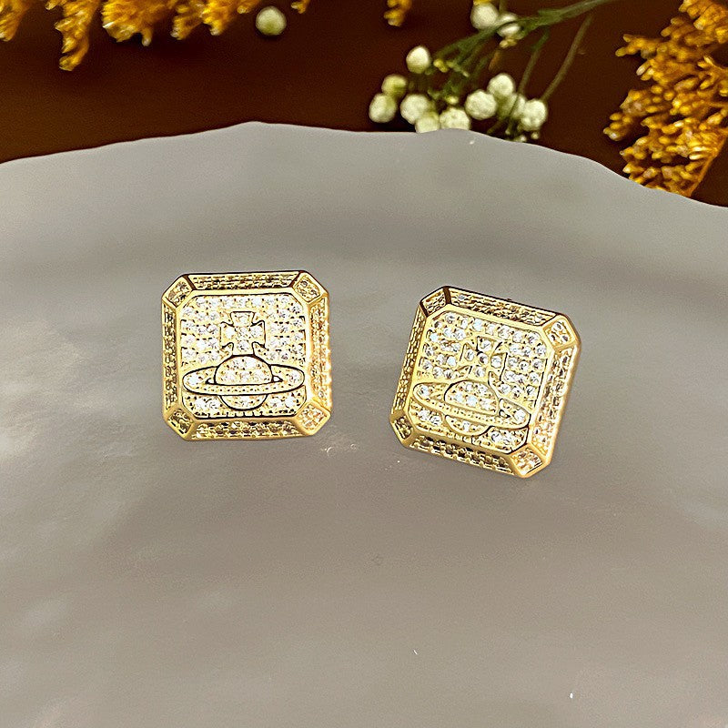 Oil Oval Geometric French Retro Special Earrings
