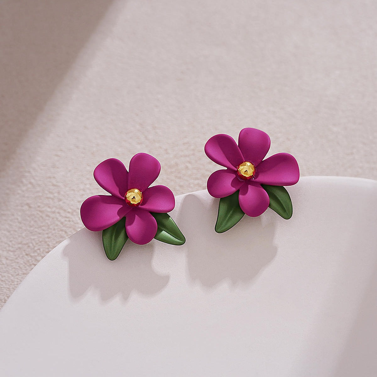 Yellow Unique Design Flower High-grade Retro French Niche Temperament Earrings