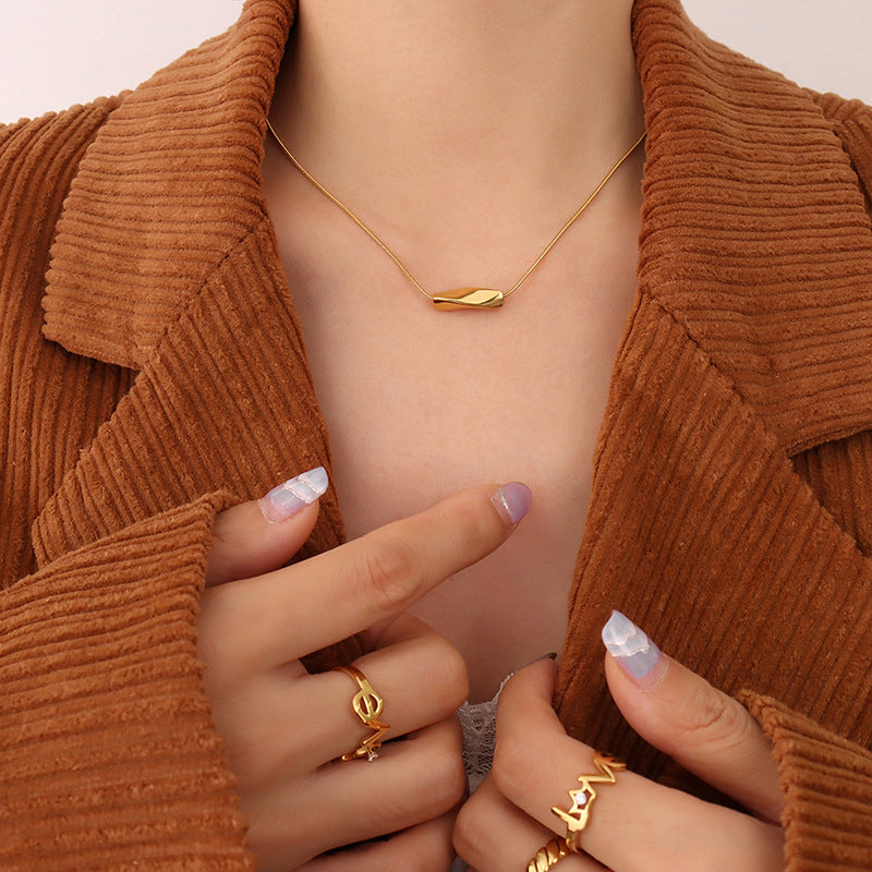 Women's Simple Trendy Titanium Steel Gold Plated Necklaces