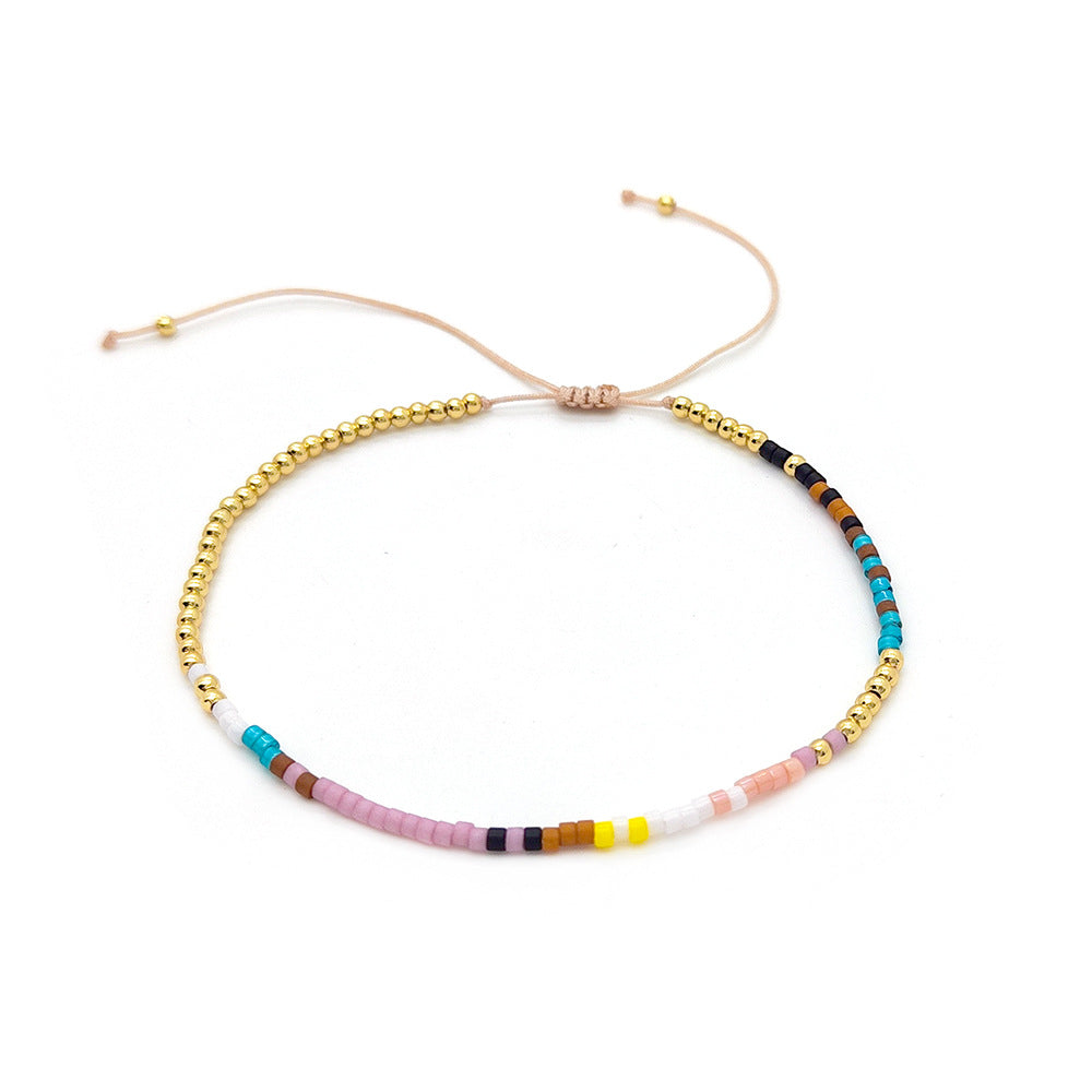 Twin Colorful Small Beads Beaded Weave Bracelets