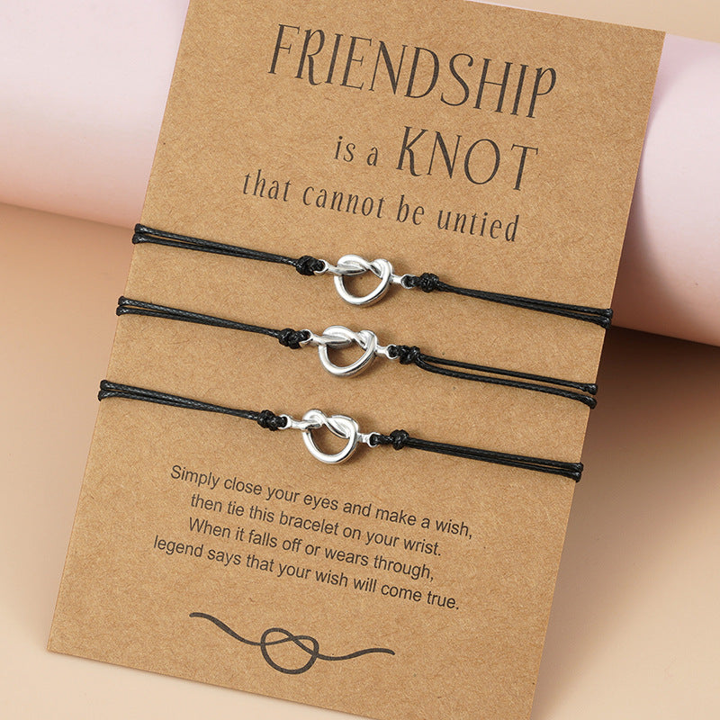 Friend Card Creative Stainless Steel Knotted Bracelets