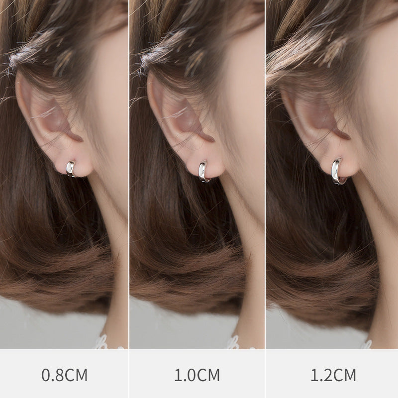 Women's Sier Fashion Simple Round Ear Clip Elegant Earrings