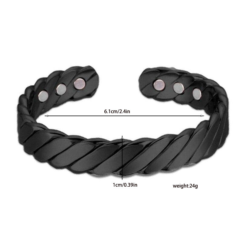 Environmental Protection Alloy Fashion Trend Open Optional Striped Magnet Bracelet