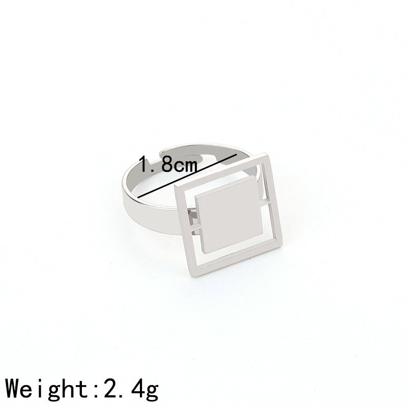 Women's Fashion Simple Stainless Steel Open Geometric Rings