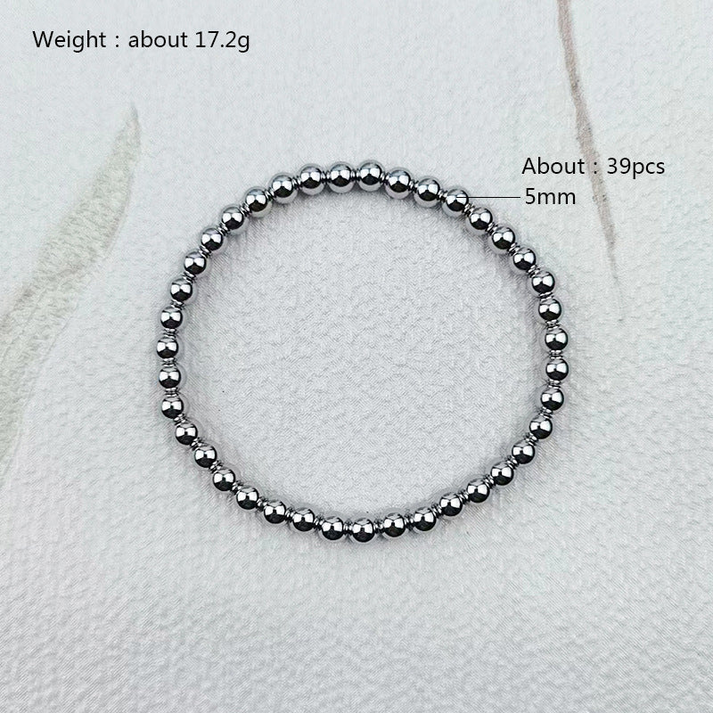 Men's Simple Fashion Steel Ball Material Elastic Bracelets